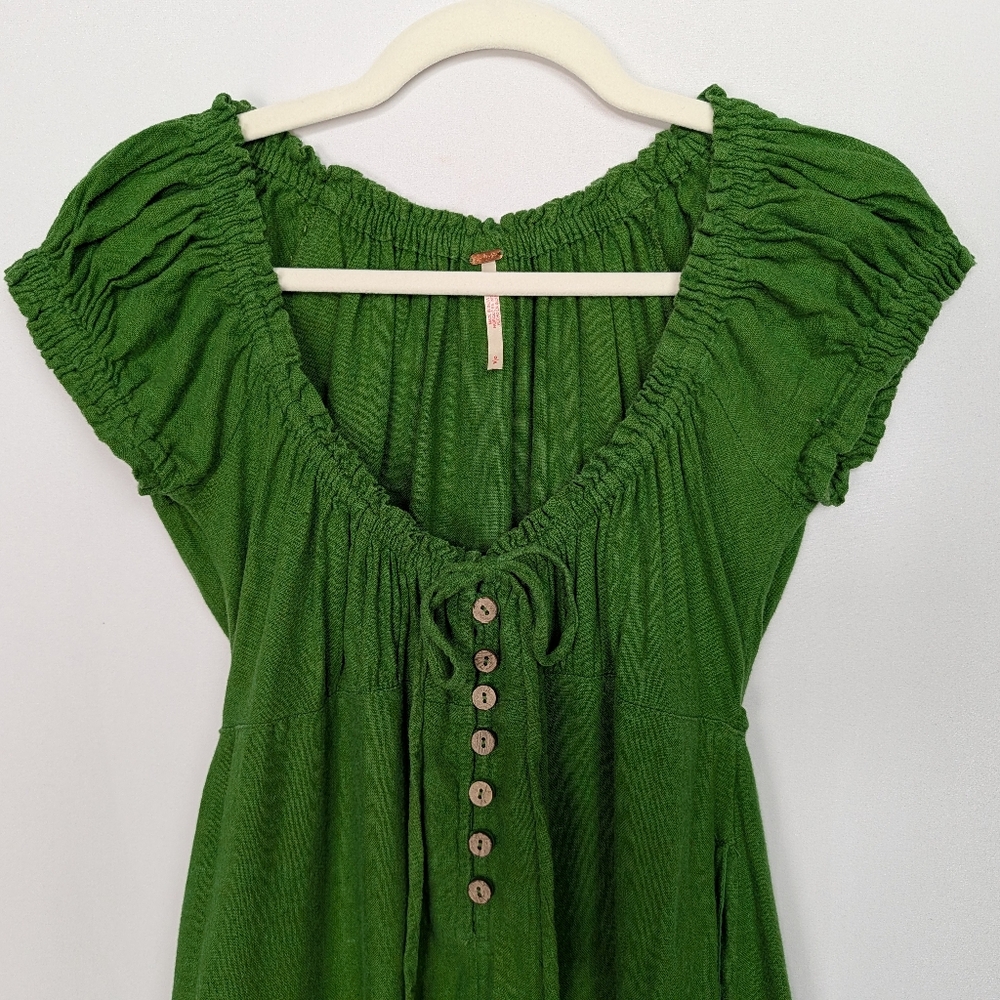 Free People Perri Linen Drop-Waist Mini Dress - Picture 6 of 13